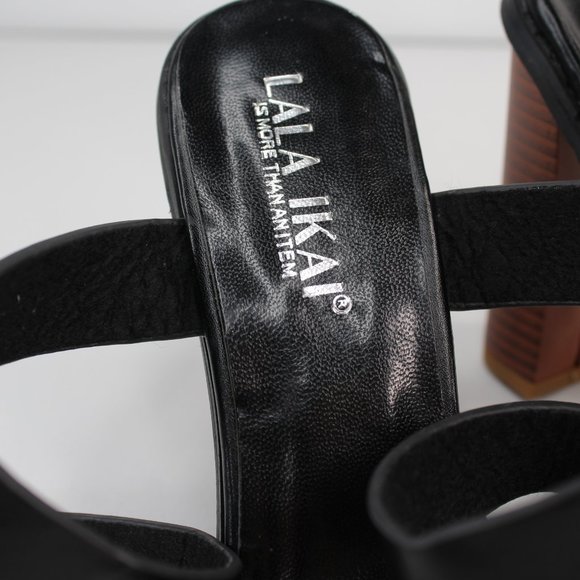 LALA IKAI Women’s Sz 7.5M Black High Heels Sandals - Picture 6 of 7